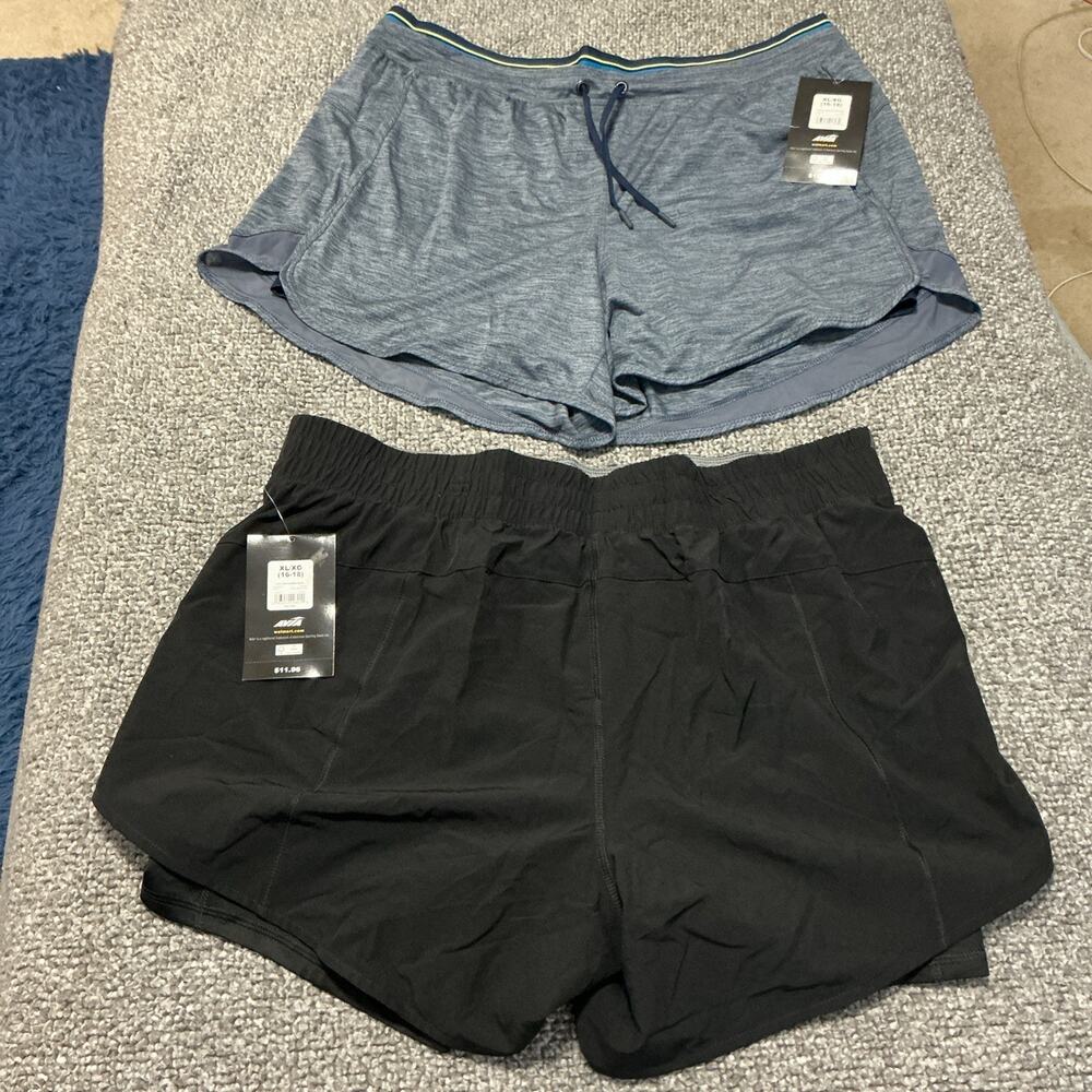 NWT Avia Running Shorts Black/ Gray Both XL (16/18) 3920